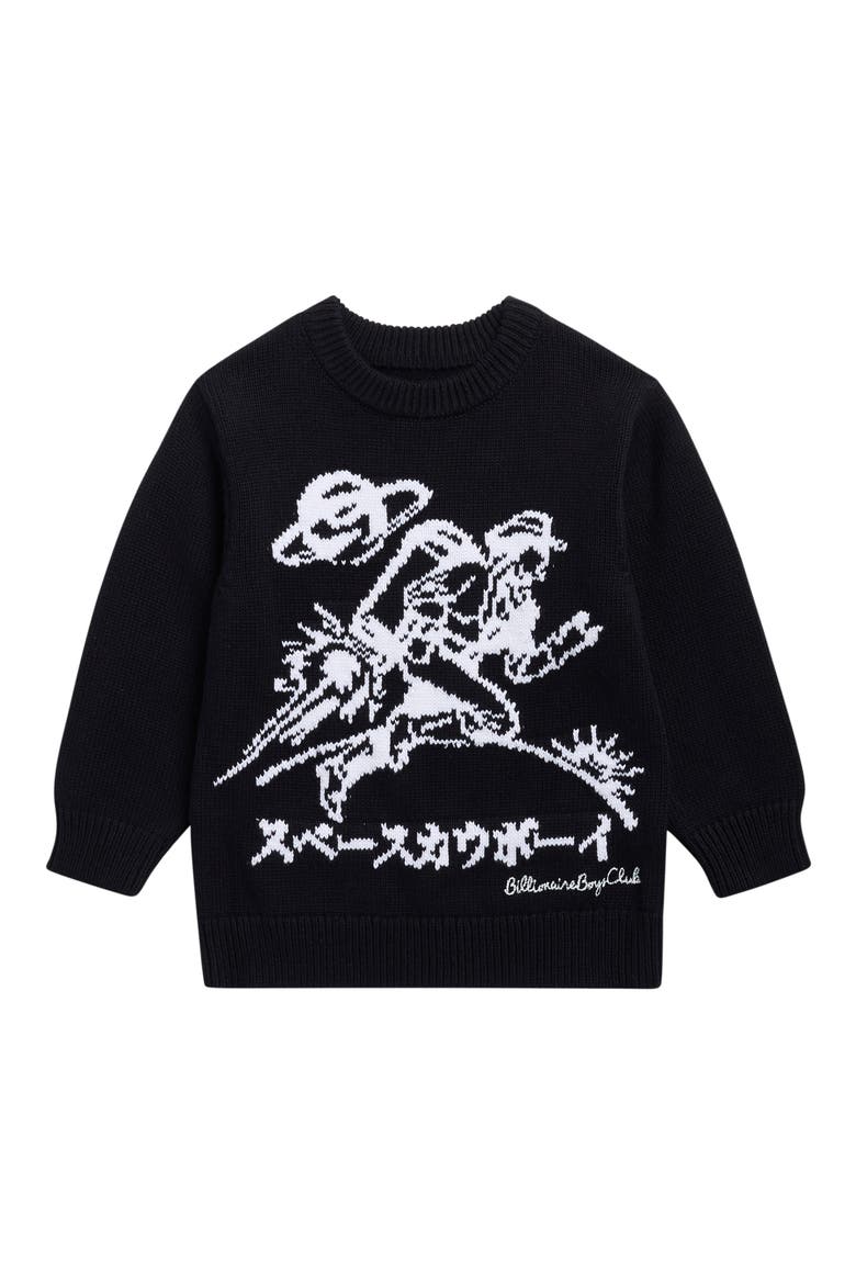 Kids' BB Astro Wrangler Cotton Crewneck Sweater, Main, color, BLACK