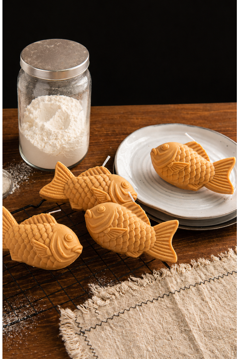 Taiyaki Candle, Alternate, color, Golden Brown