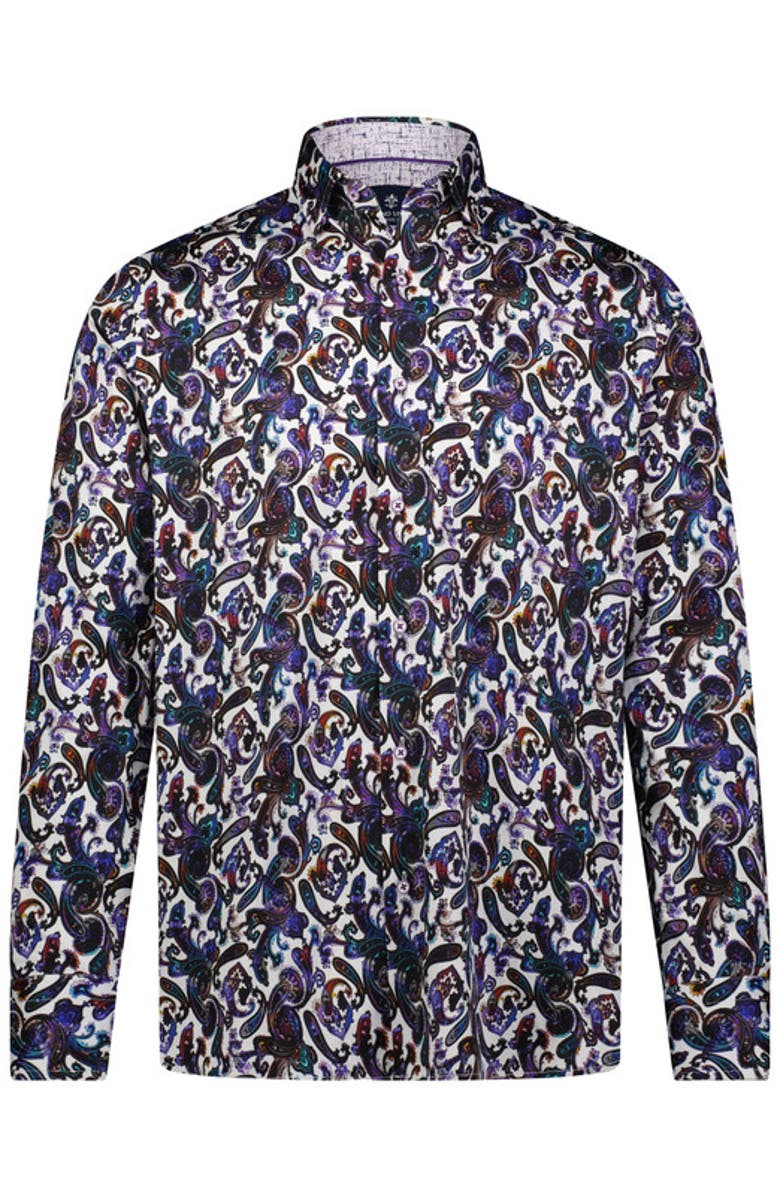 Luchiano Visconti Paisley Print Long Sleeve Shirt, Main, color, 