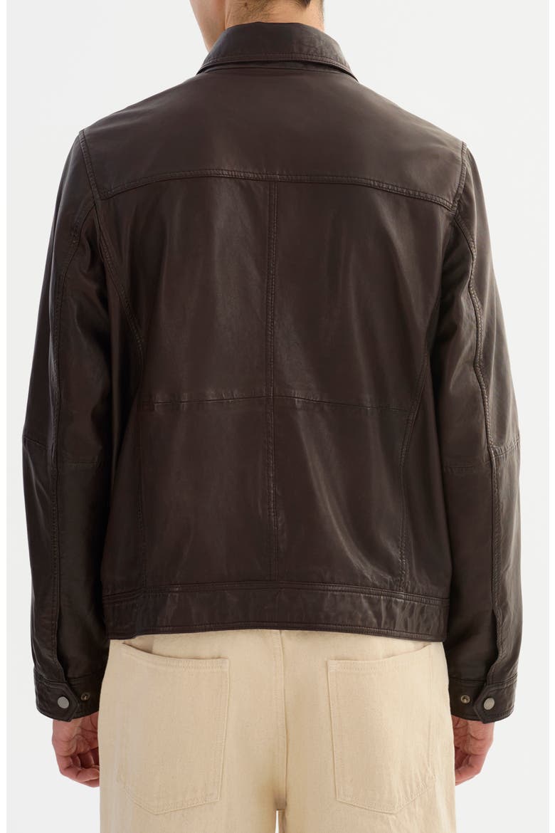 Leather Jacket, Alternate, color, BROWN