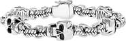 EFFY Sterling Silver Skull Station Chain Bracelet