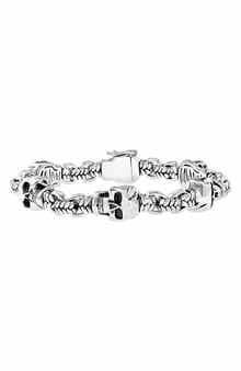 EFFY Sterling Silver Skull Station Chain Bracelet