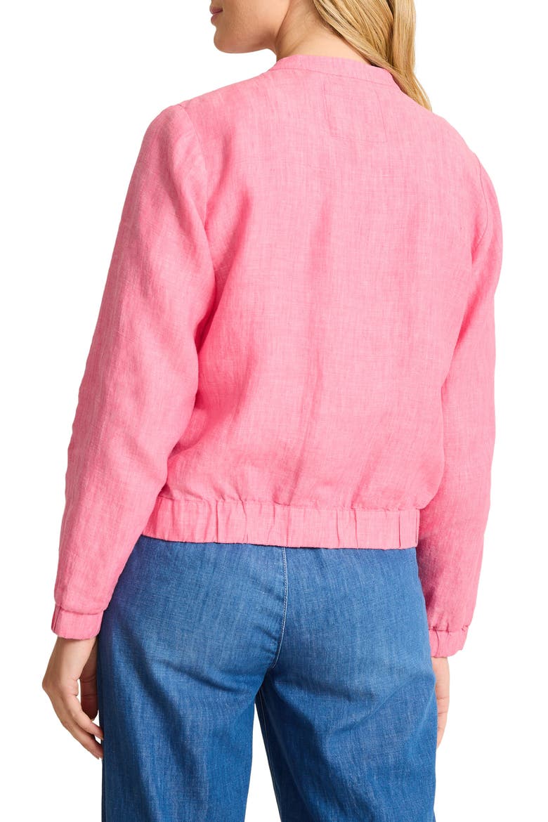 Linen Bomber Jacket, Alternate, color, PINK APPLE