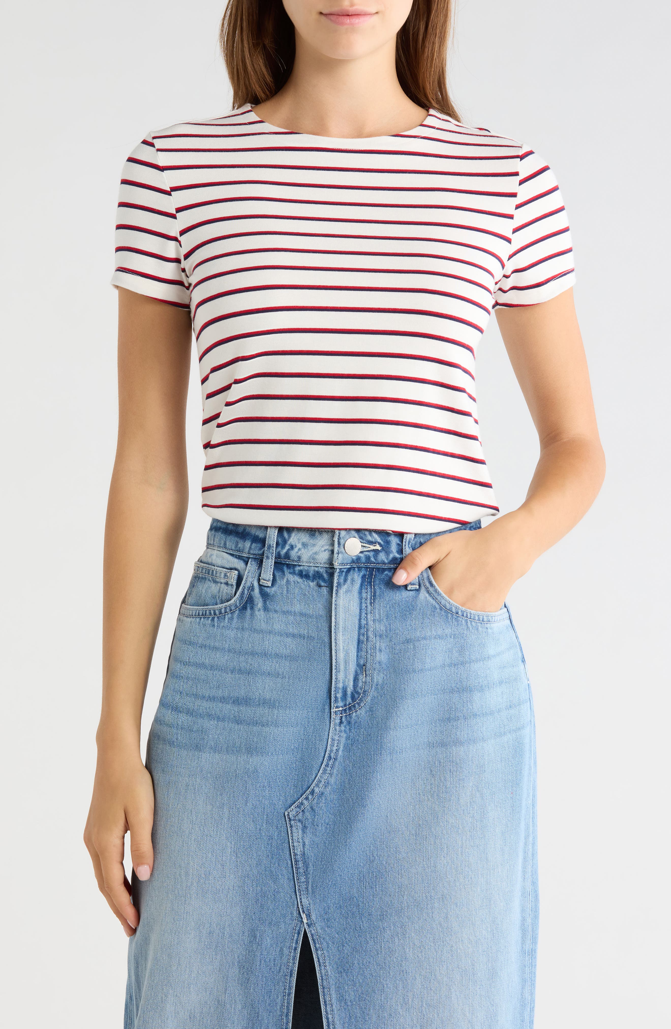 Ressi Stripe Crew T-Shirt