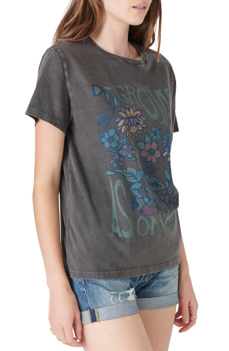 Lucky Brand Grow as One Floral Boyfriend Cotton Graphic Tee, Alternate, color,