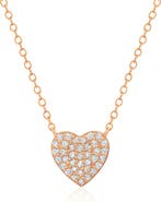 Crislu Pavé Cubic Zirconia Heart Pendant Necklace