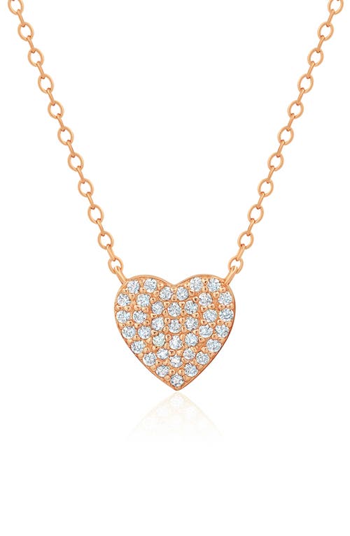 Crislu Pavé Cubic Zirconia Heart Pendant Necklace In Gold