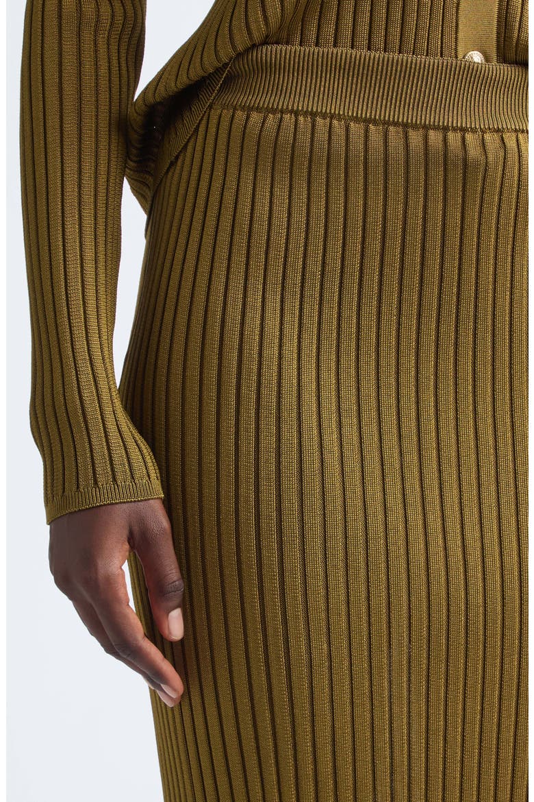 Mélange Rib Sweater Skirt, Alternate, color, A86 OLIVE GREEN