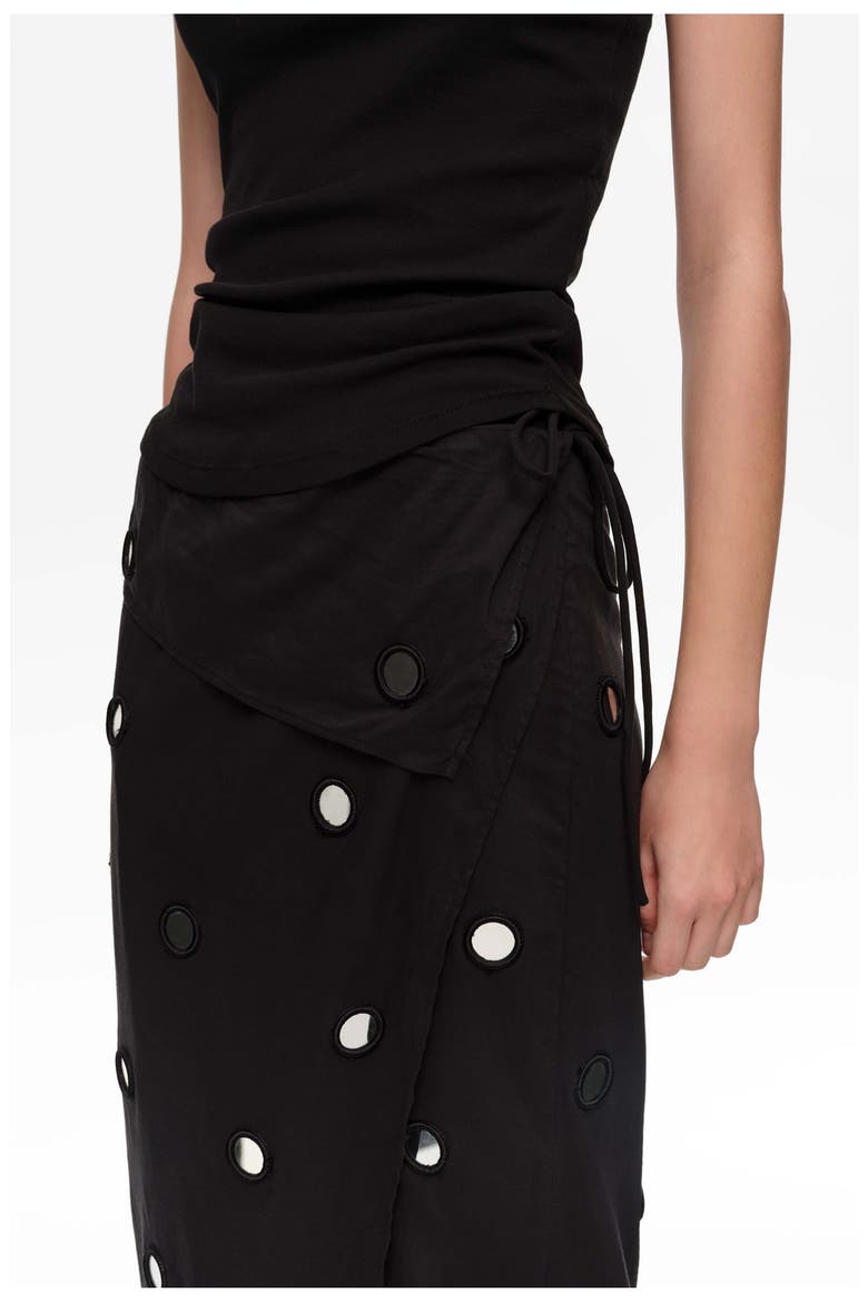 Mirrored Sarong Midi Skirt, Alternate, color, BLACK