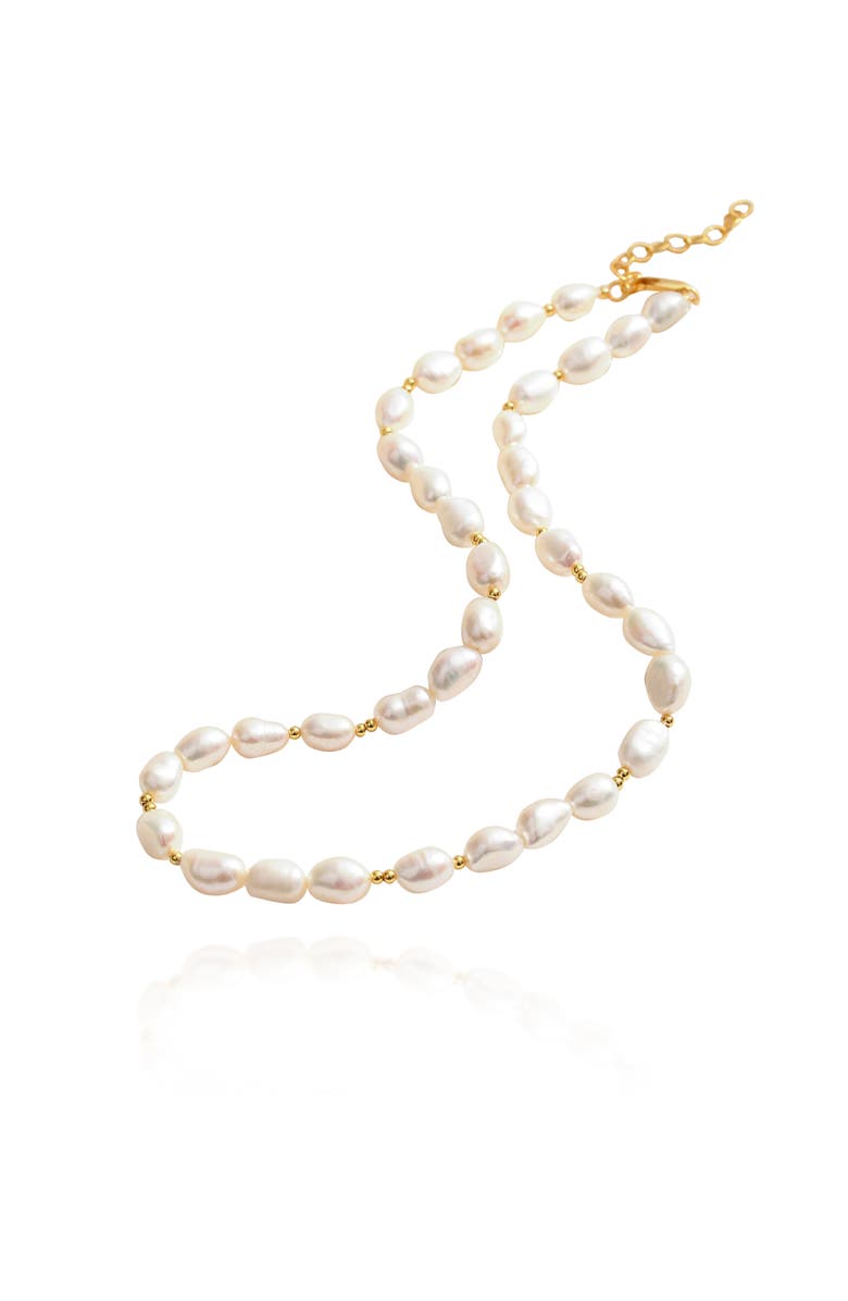 Classicharms Mera Baroque Freshwater Pearl Beaded Necklace, Main, color, Gold