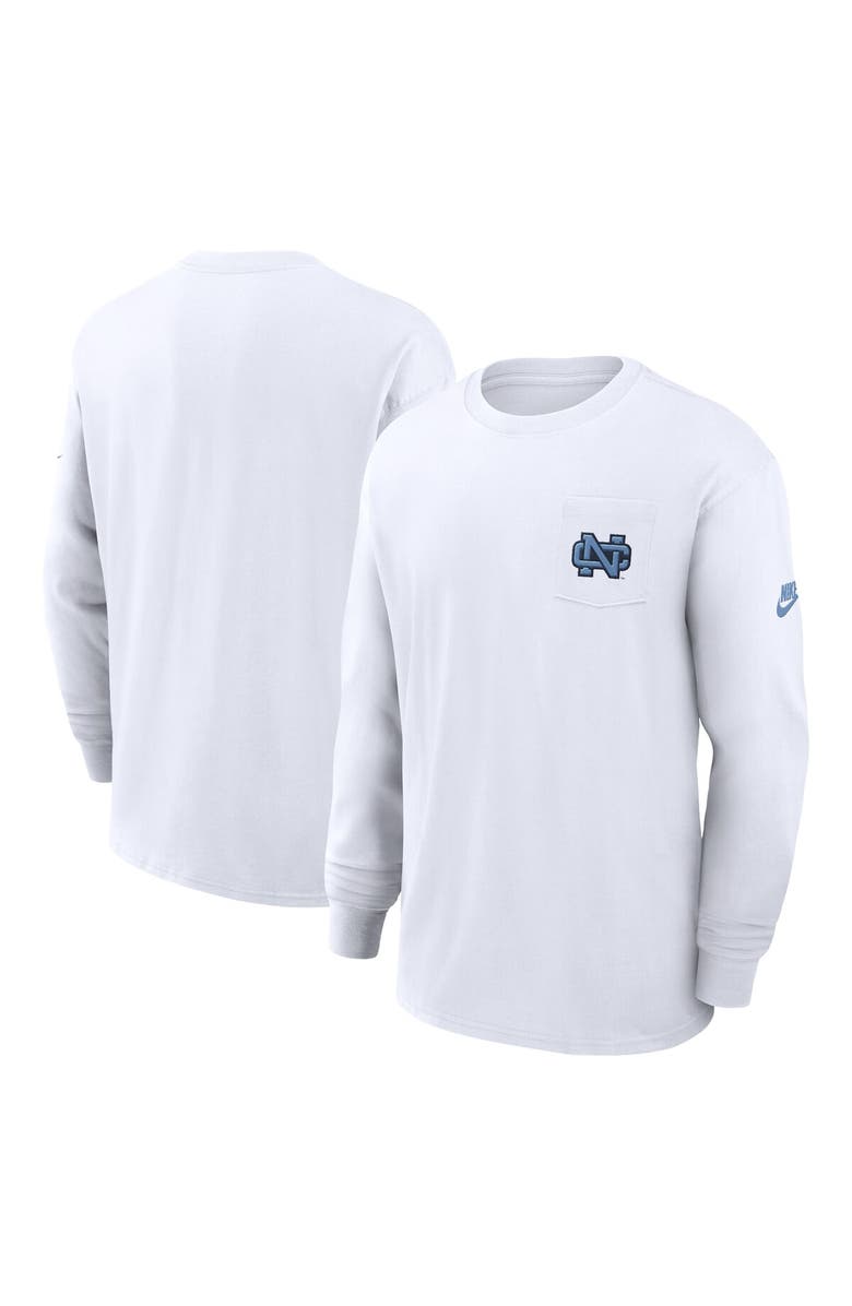 Nike Men's Nike White North Carolina Tar Heels Legacy Max90 Pocket Long Sleeve T-Shirt, Main, color, 