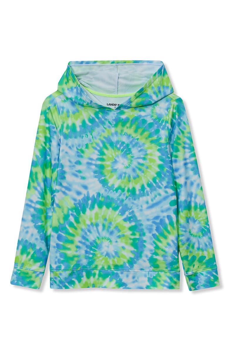 Lands' End Kids UPF 50 Sun Protection Hoodie, Main, color, Green Gecko Tie Dye