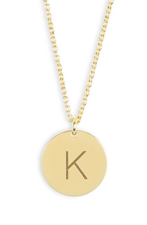 Initial Disc Pendant Necklace