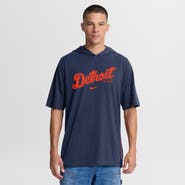 Nike Men's Nike Navy Detroit Tigers Arched Wordmark Tri-Blend Hooded T-Shirt