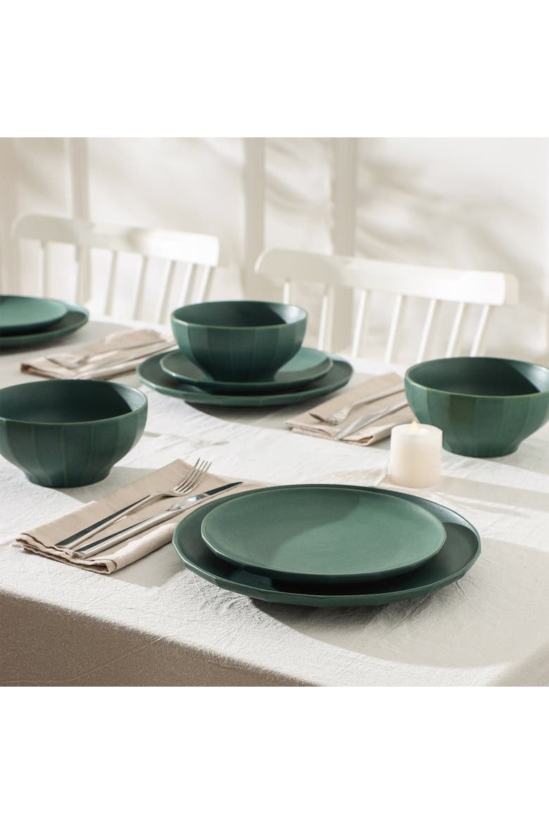 Rio Stoneware 12-Piece Dinnerware Set, Alternate, color, Green