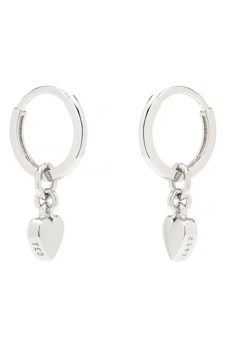 Ted Baker London Sweetheart Tiny Heart Huggie Drop Earrings, Alternate, color,