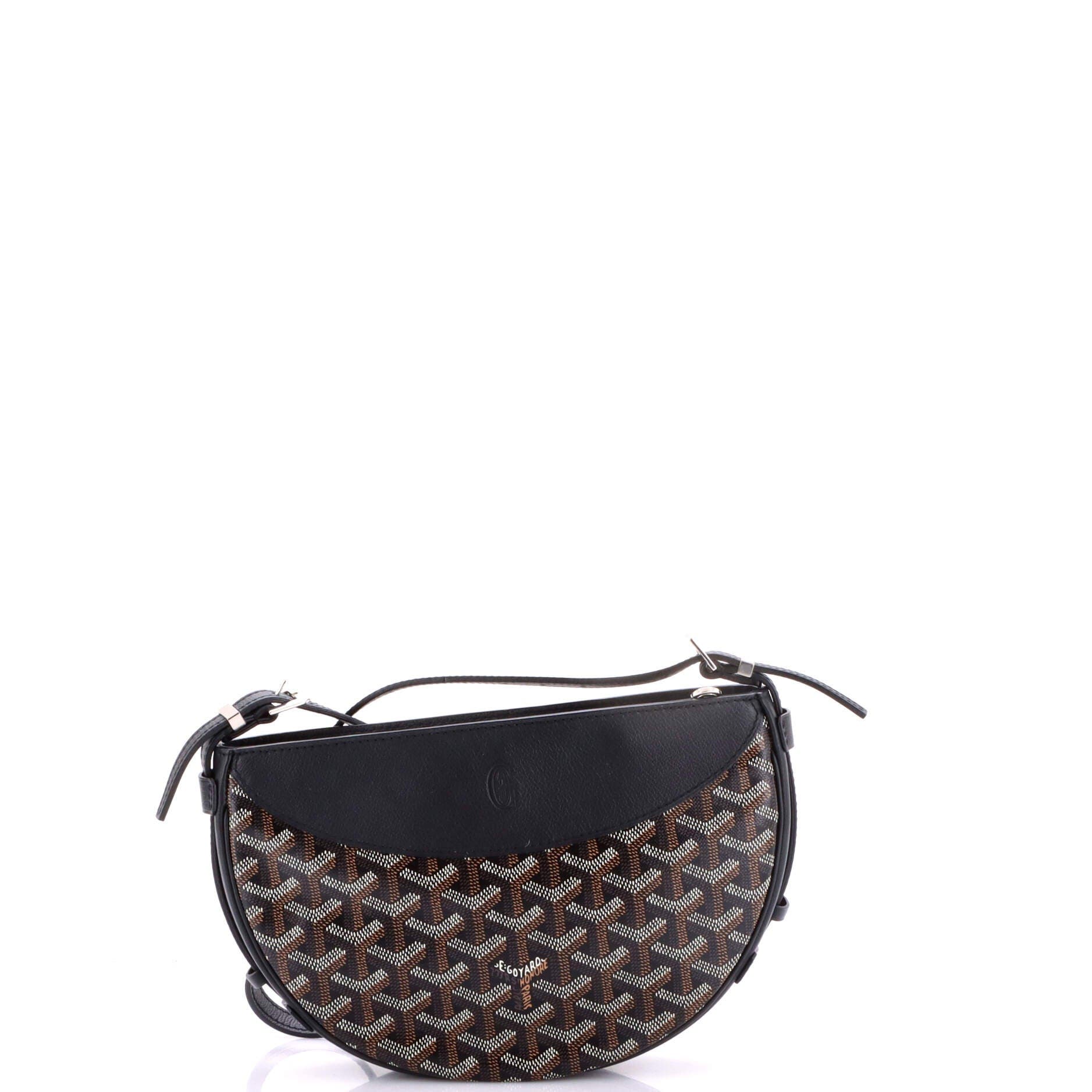 Hirondelle Shoulder Bag Coated Canvas and Leather, Alternate, color, Black