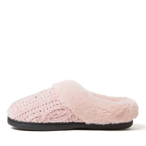Dearfoams Womens Claire Cable Knit Chenille Clog House Shoe Slipper In Purple