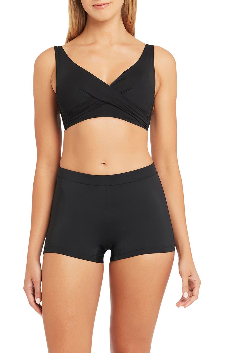 Sea Level The Katie Boyleg Swim Shorts, Alternate, color, Black