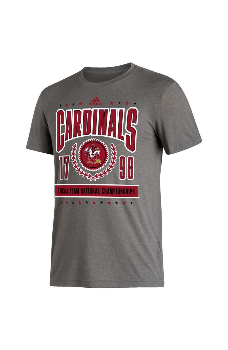 adidas Men's adidas Heathered Charcoal Louisville Cardinals 2 NCAA Team National Championships Reminisce T-Shirt, Alternate, color,