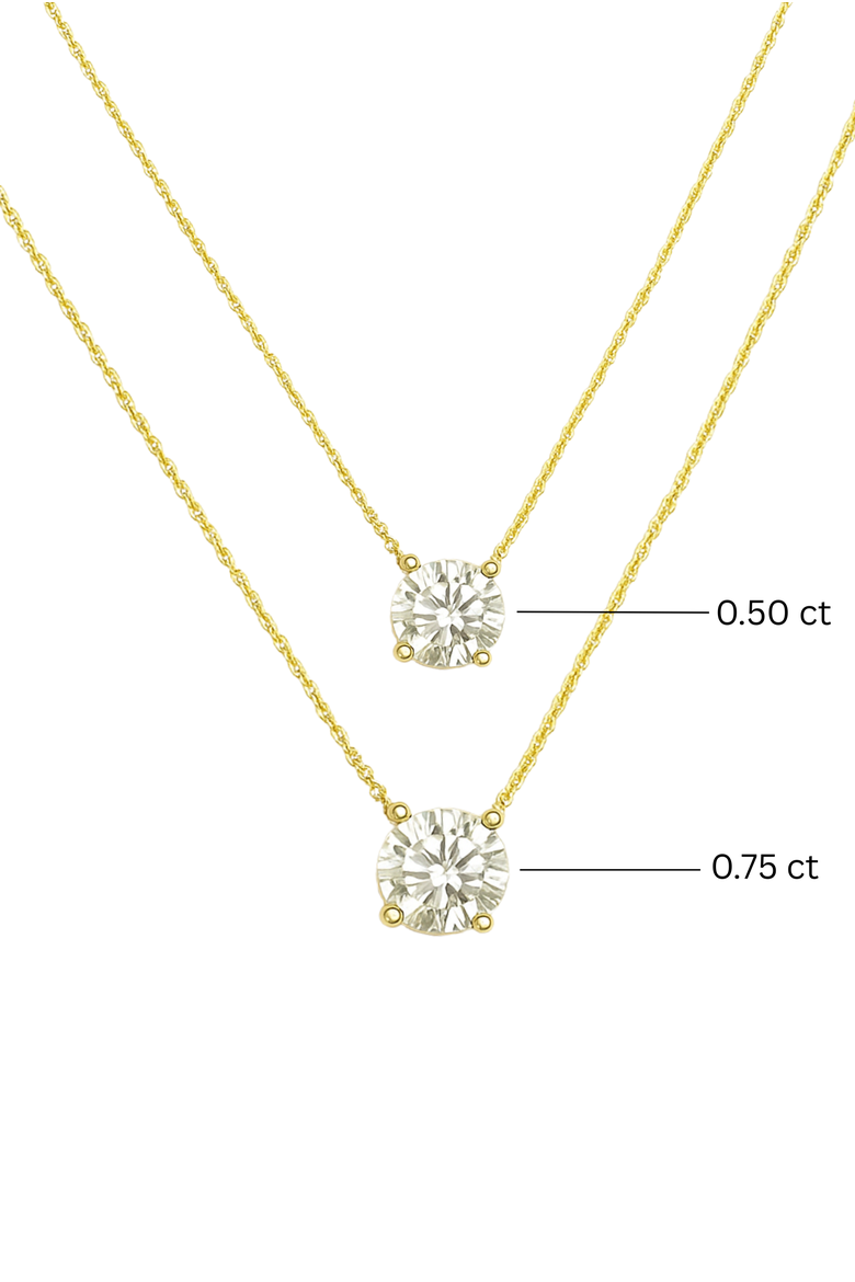 Apollo 14K Gold Round Lab Grown Diamond Pendant - 0.75 Ctw, Alternate, color, 14K Yellow Gold