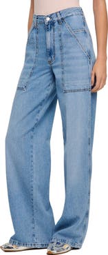 SANDRO Faded wide straight-leg jeans