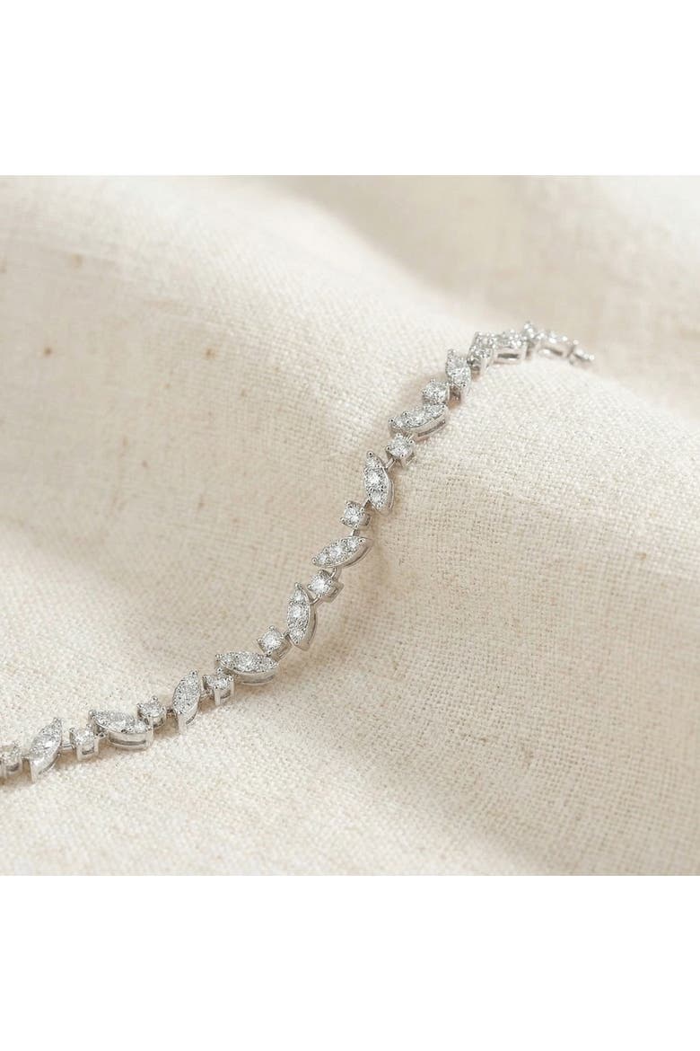 3.70Ct 14k Gold Diamond Tennis Bracelet 7" Lab Grown, Alternate, color, 14k White Gold