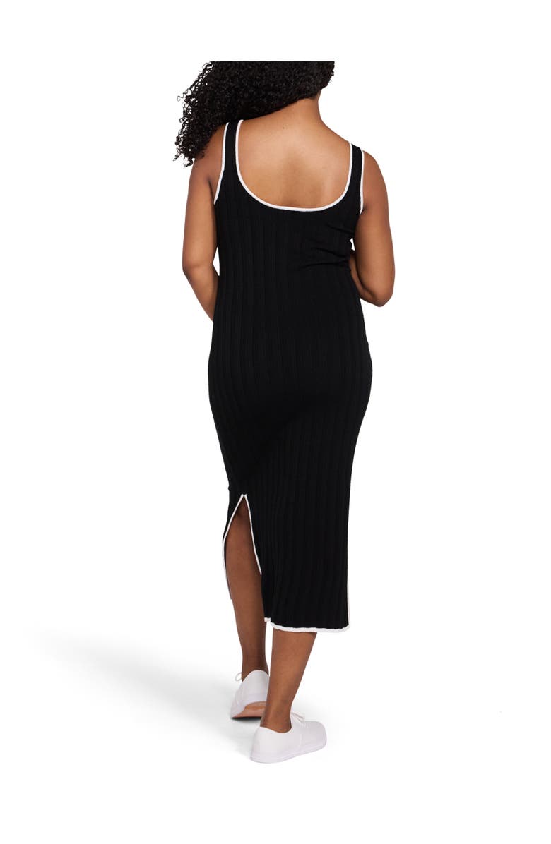 MOTHERHOOD MATERNITY Sleeveless Nursing Henley Midi Dress, Alternate, color, Black & White