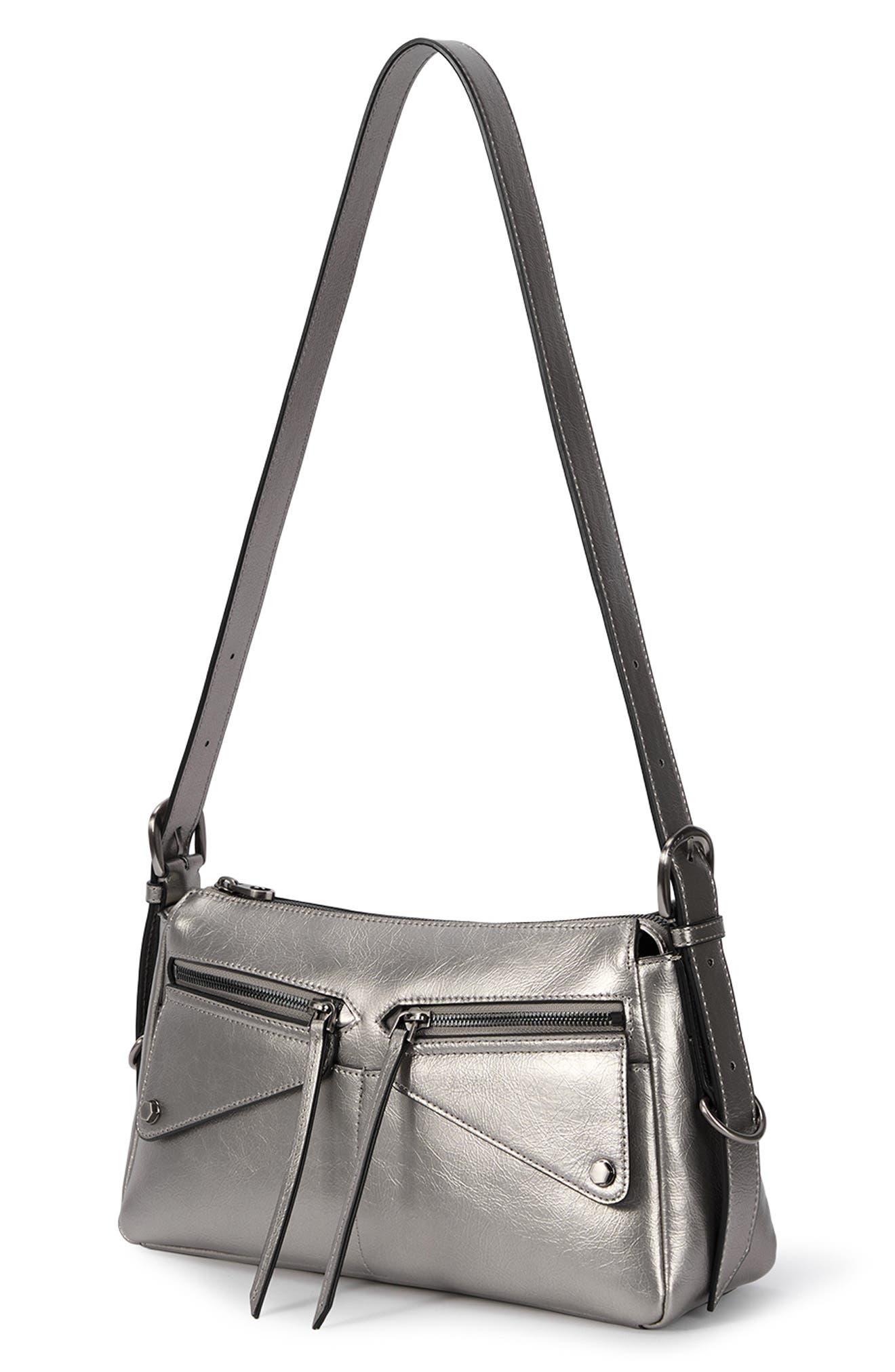 Oryany Moto Shoulder Bag, Alternate, color, Pewter