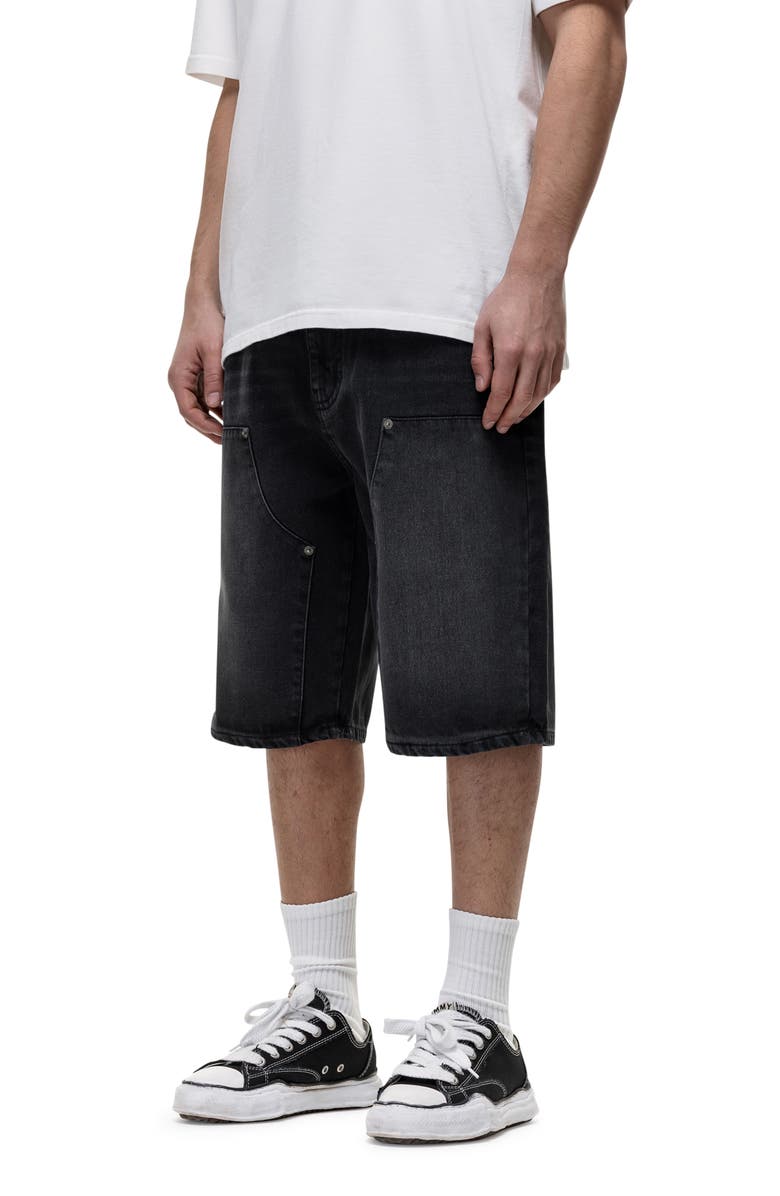 Good For Nothing Release Blue Denim Shorts, Alternate, color, Black