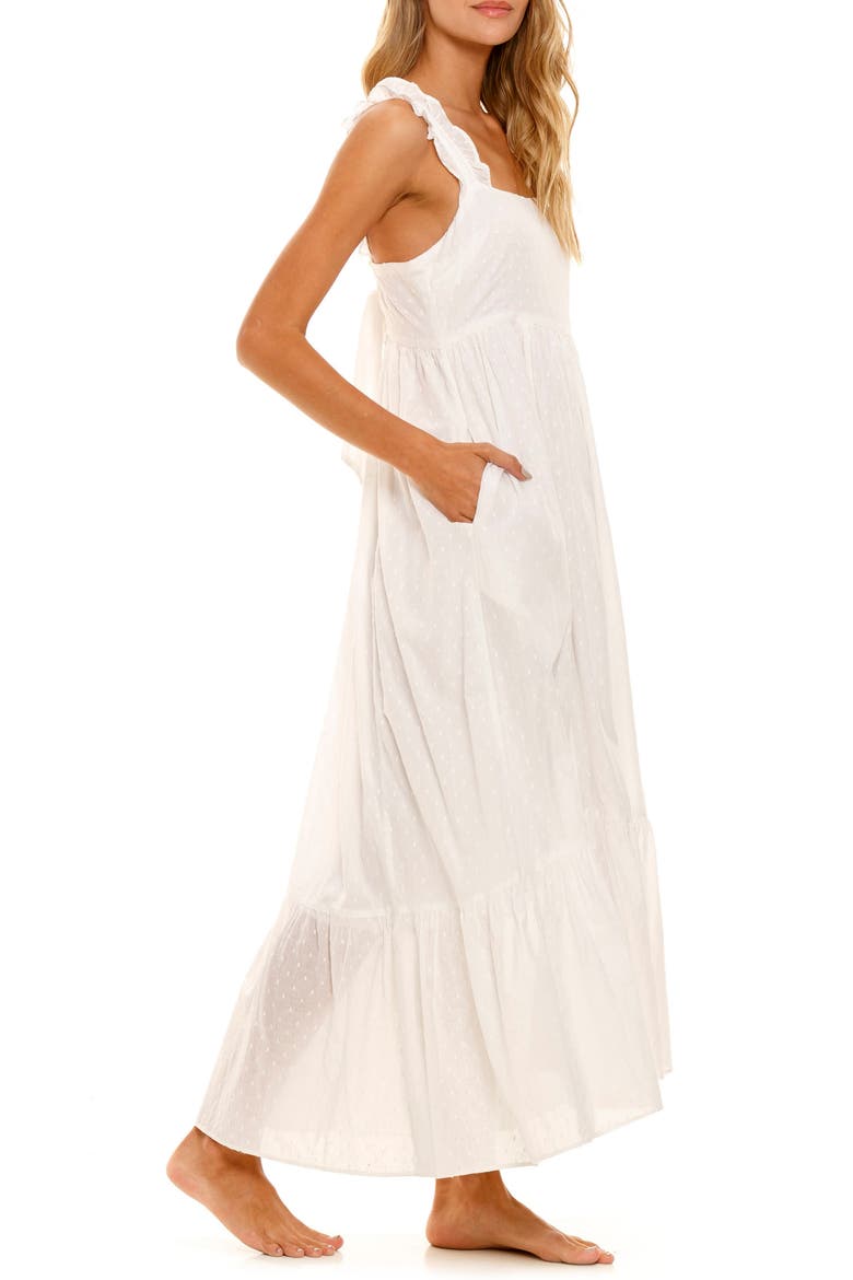 Mika Swiss Dots Cotton Nightgown, Alternate, color, WHITE