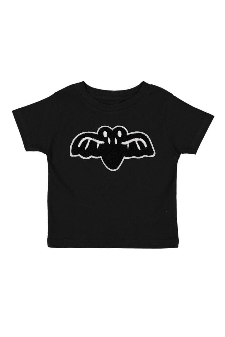 Bat Patch Halloween Short Sleeve T-Shirt, Main, color, Black