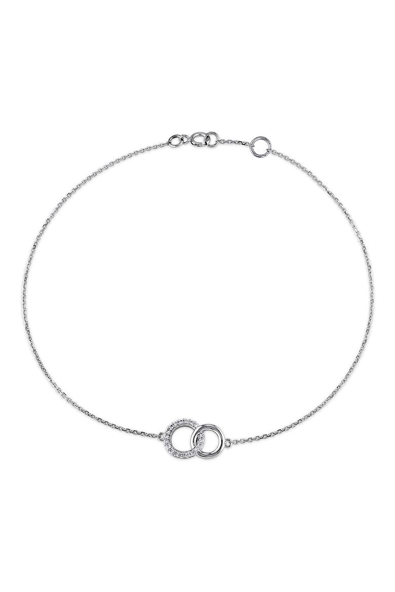 Diamond Circle Charm Bracelet - 0.1ct., Main, color, SILVER