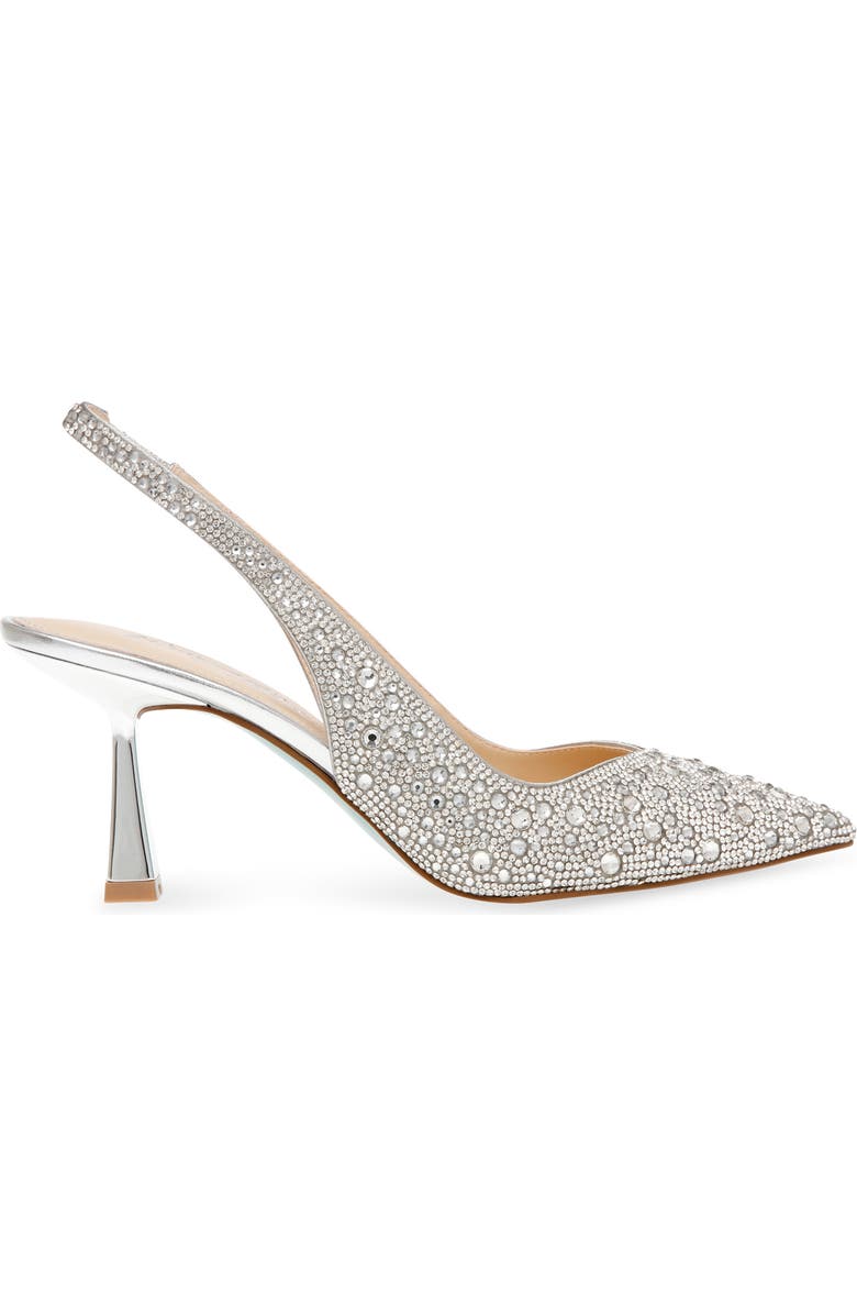 Betsey Johnson Clark Slingback Pointed Toe Pump, Alternate, color, Silver