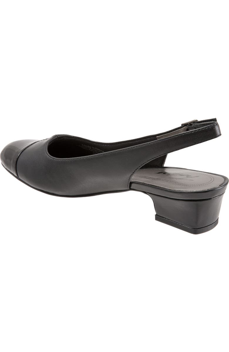 Trotters 'Dea' Slingback, Alternate, color, Black Leather / Black Patent
