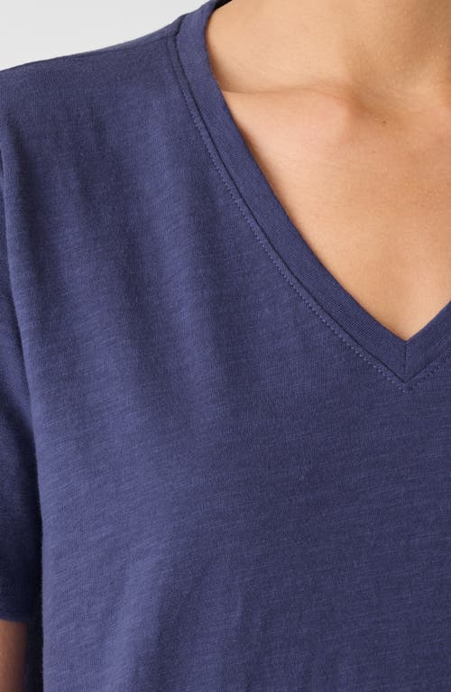 Eileen Fisher Easy V-neck Organic Cotton T-shirt In Bluette