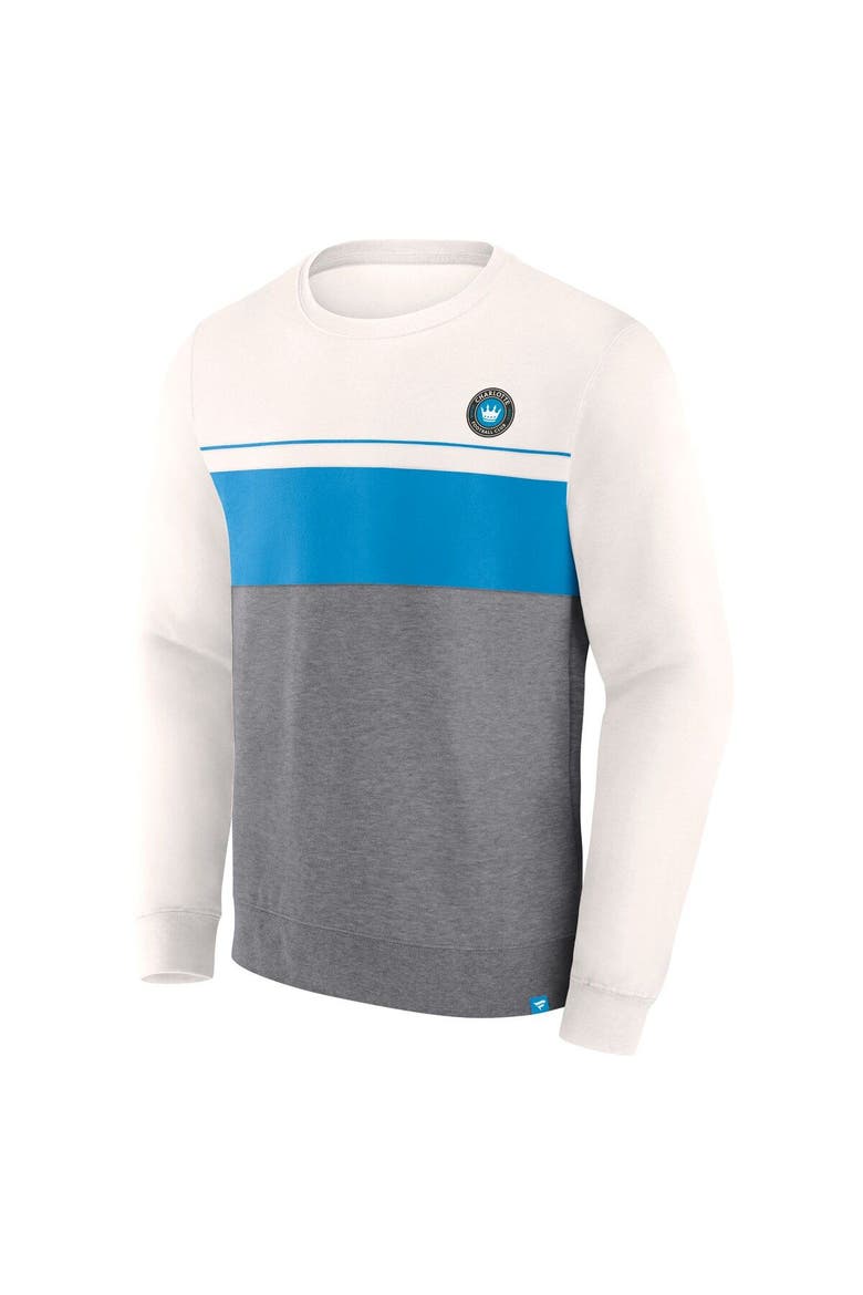 Men's Fanatics Branded Gray Charlotte FC Corner Pass Pullover Sweatshirt, Alternate, color, Gray