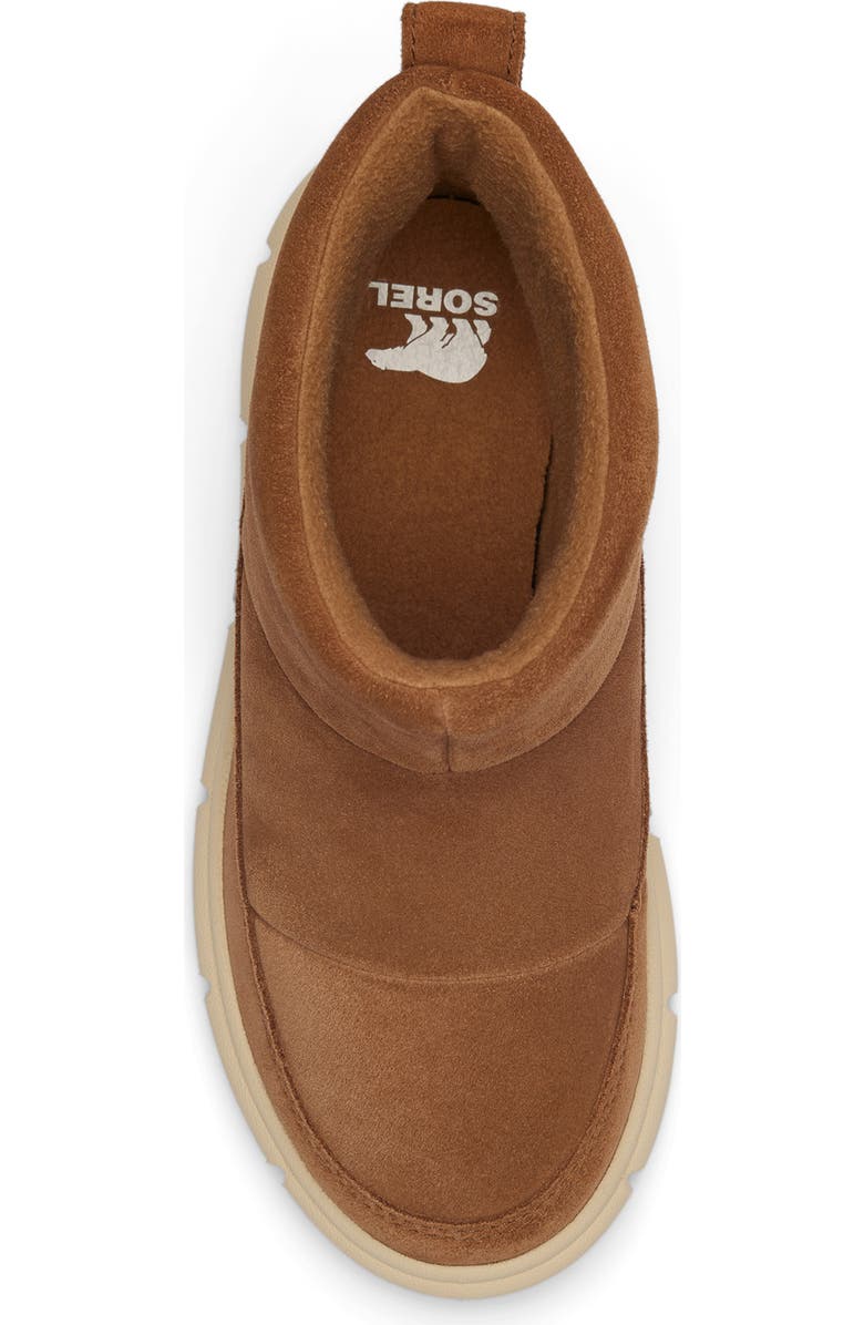 SOREL Kids' Explorer III Faux Fur Waterproof Slip-On Boot, Alternate, color, Velvet Tan/ Bleached Ceramic