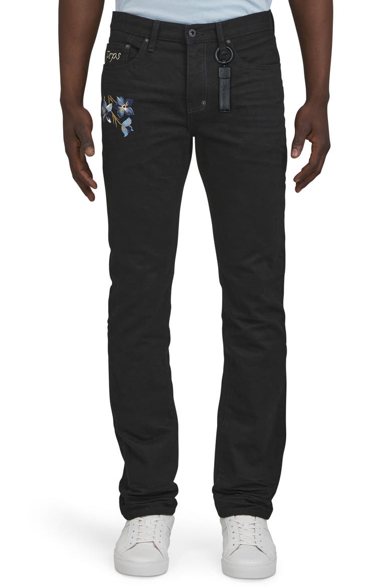 Peony Skinny Jeans, Main, color, BLACK