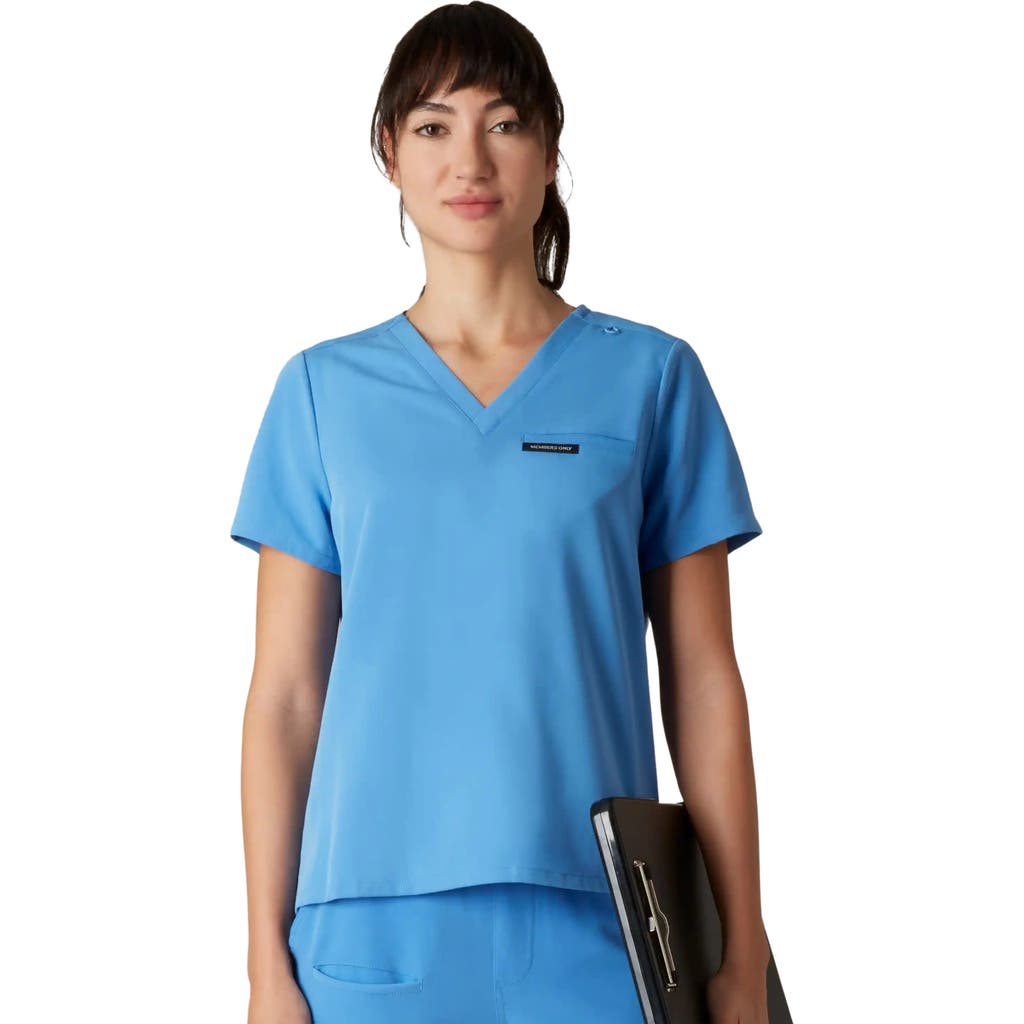 Members Only Bari 1-Pocket Scrub Top in Ceil Blue  product
