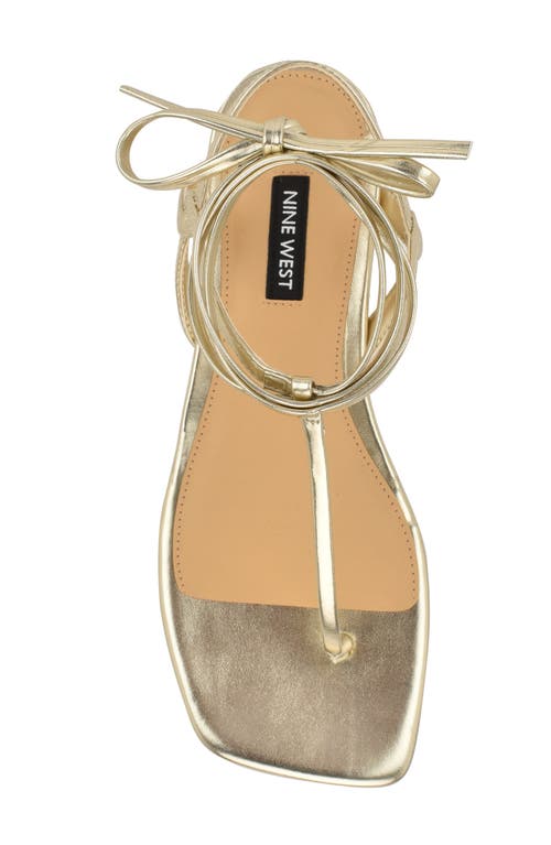 Nine West Norta Ankle Wrap Sandal In Gold