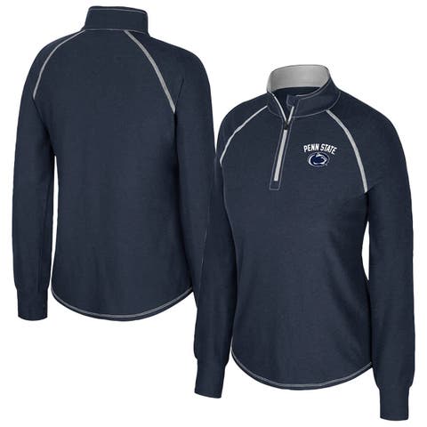 Women's Colosseum Navy Penn State Nittany Lions Bikram Raglan Quarter-Zip Top