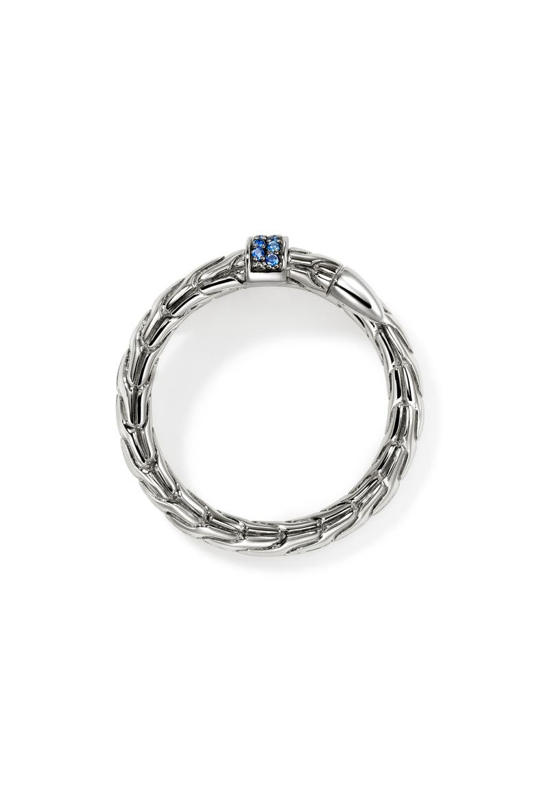Spear Flex Ring, Sterling Silver, Pavé, Alternate, color, BLUE SAPPHIRE