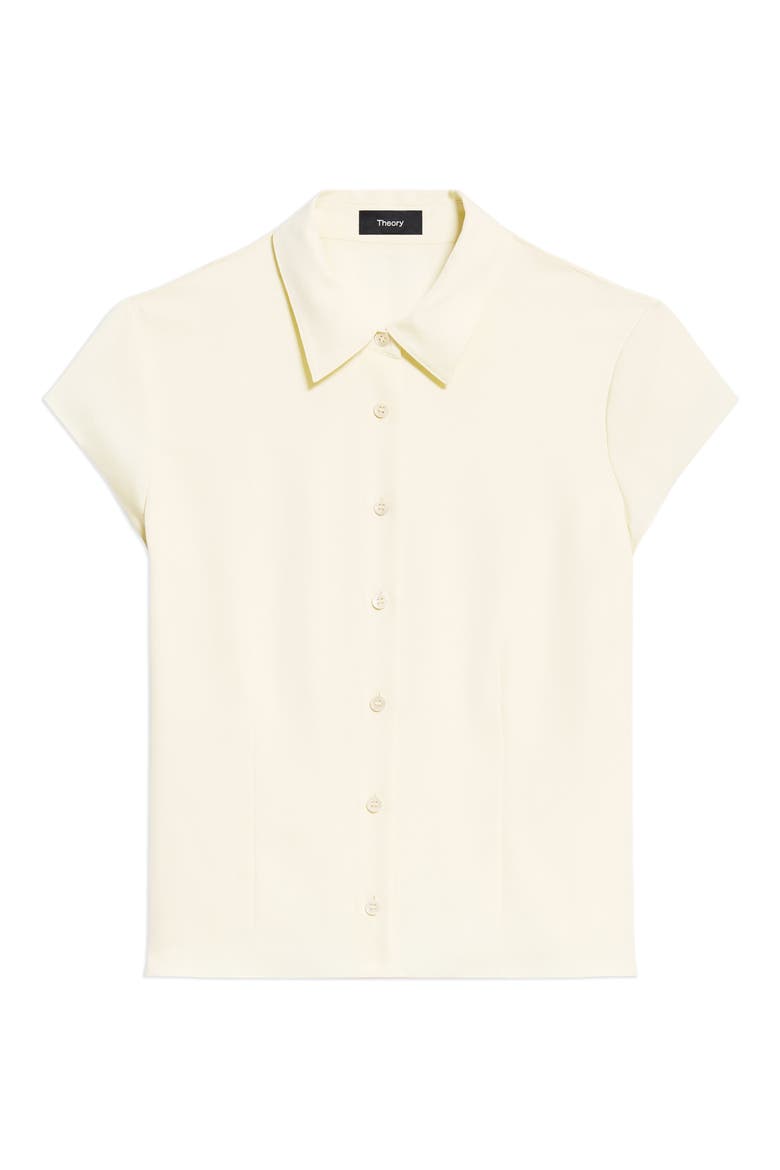 Cap Sleeve Silk Shirt, Main, color, SUNBEAM - K2D