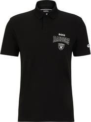 Boss X NFL Men's BOSS X NFL Black/White Las Vegas Raiders Punter Polo