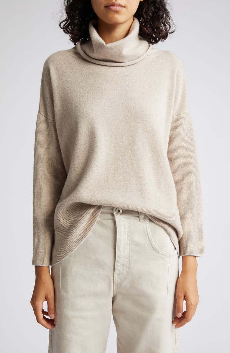 Eleventy Wool & Cashmere Rib Turtleneck Sweater, Main, color,
