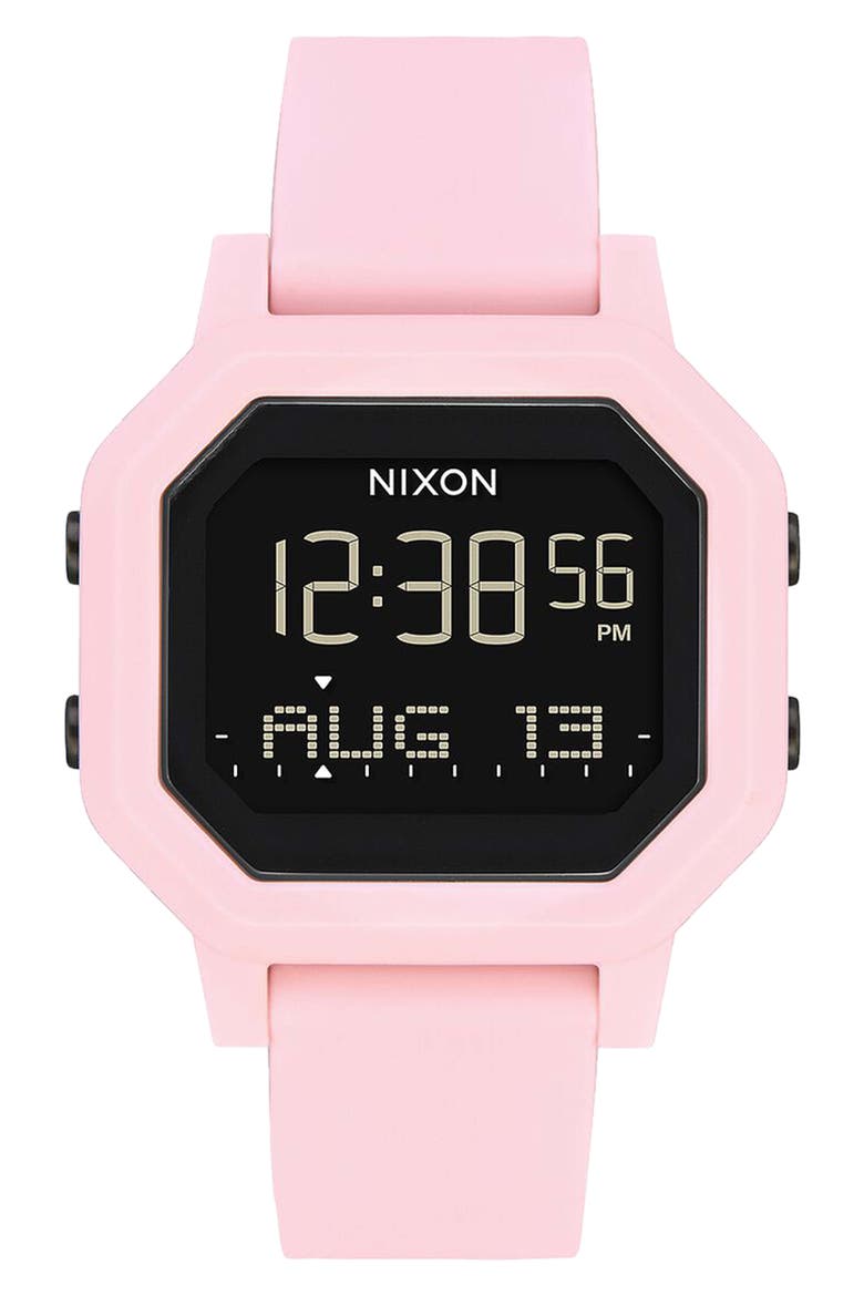 Siren Digital Recycled Plastic Strap Watch, 36mm, Main, color, PALE PINK