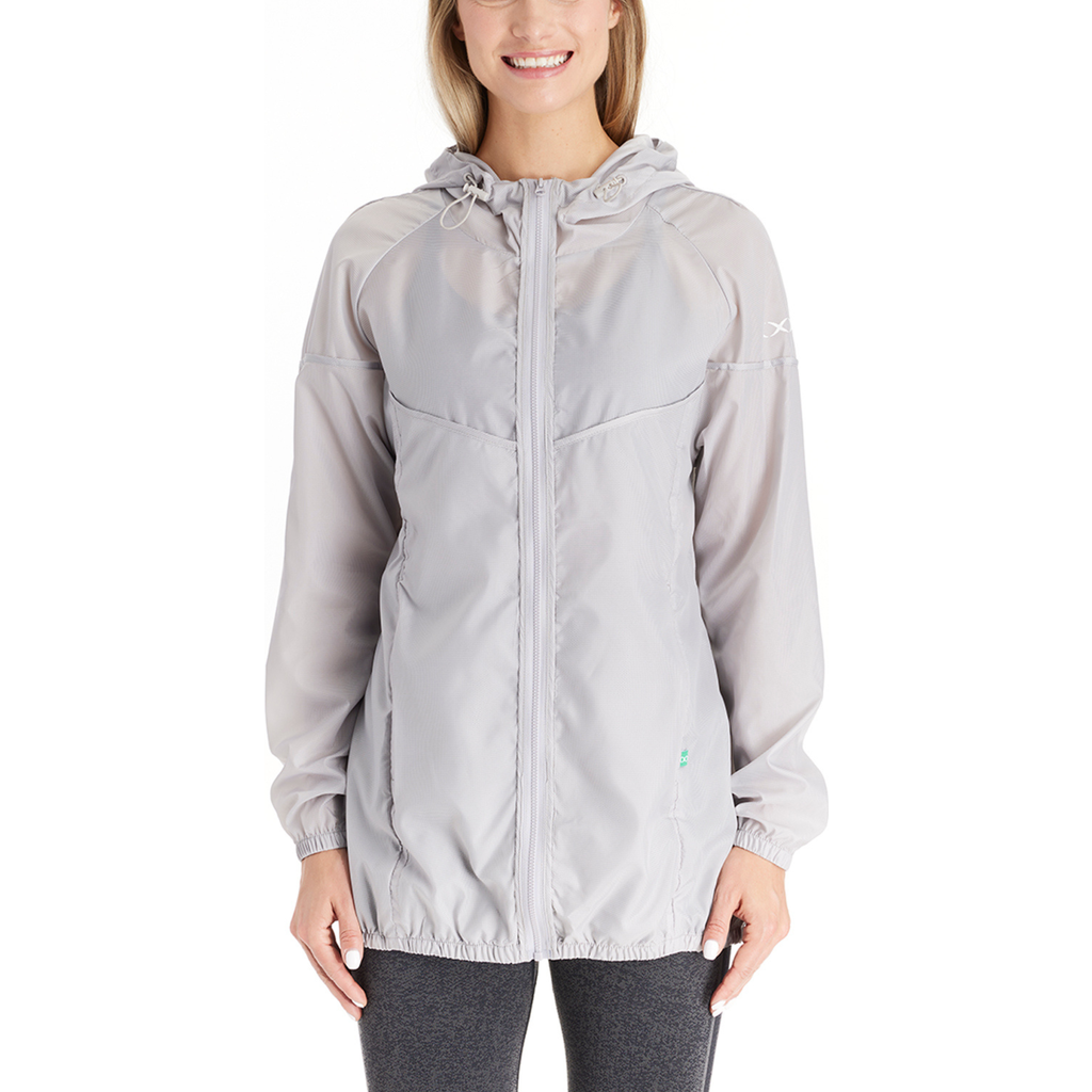 Modern Eternity Maternity Addison 3-in-1 Waterproof Maternity Windbreaker in Light Graphite  product
