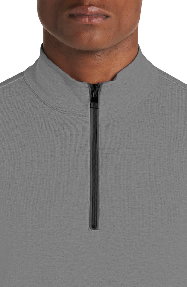 Bugatchi Comfort Cotton Blend Quarter Zip Pullover, Alternate, color, Platinum