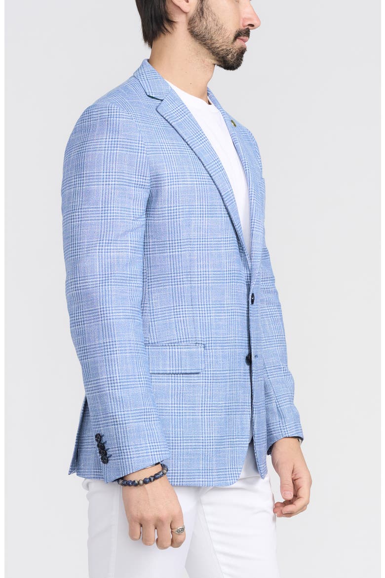 Glen Plaid Cotton Blend Sport Coat, Alternate, color, BLUE
